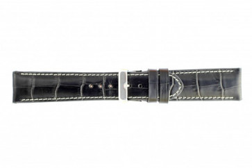 Echt Leder Uhrenarmband kroko schwarz WP-61324.22mm